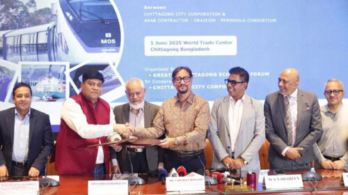 The country's first monorail in Chittagong, memorandum of understanding signed.