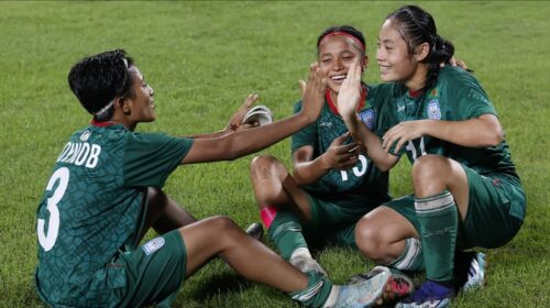 Bangladesh tops the table after beating Nepal in a match filled with drama.