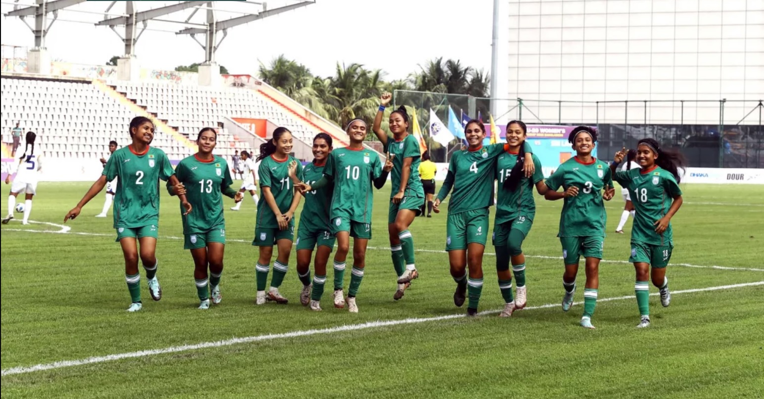 SAFF U-20 Women's Football: Bangladesh girls started off with a 9-goal win against Sri Lanka.
