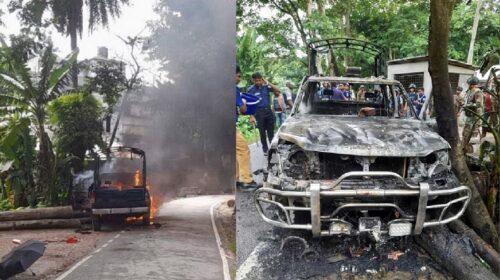 Tension surrounding NCPI's 'March to Gopalganj': Police vehicle set on fire, 3 injured