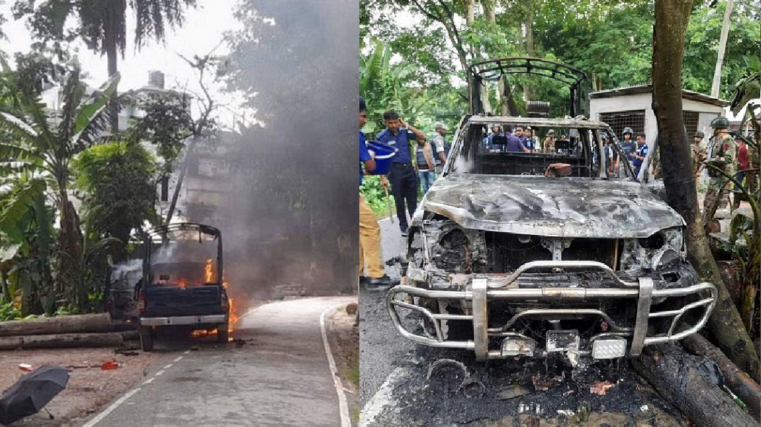 Tension surrounding NCPI's 'March to Gopalganj': Police vehicle set on fire, 3 injured